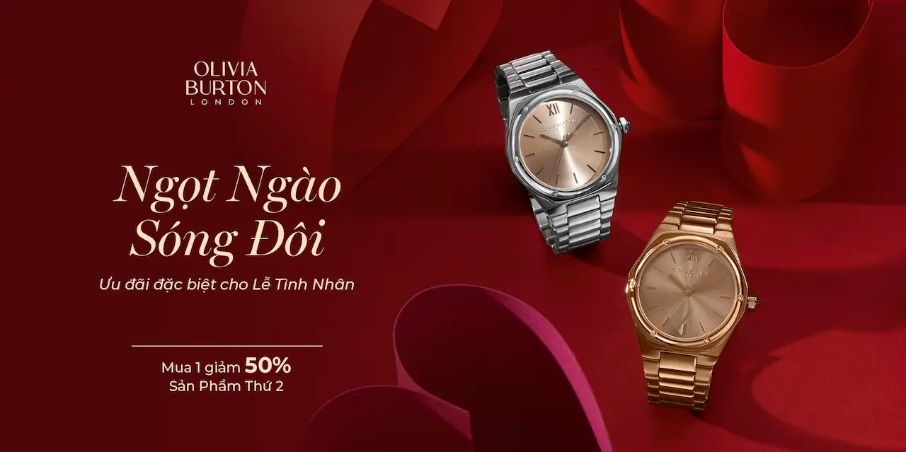 Olivia Burton 1 Thương hiệu đồng hồ, trang sức chính hãng từ London, thiết kế độc bản mang nét chấm phá tinh tế phong thái thanh lịch đậm chất nàng thơ Anh Quốc.