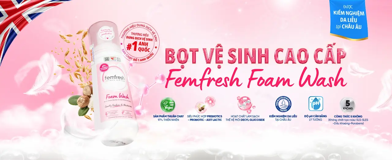 Femfresh thương hiệu Top đầu thế giới xuất xứ từ Anh Quốc với hơn 50 năm kinh nghiệm chăm sóc vùng kín phụ nữ.
