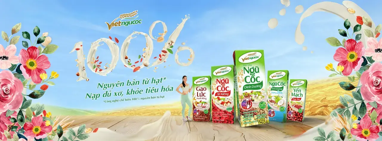 Việt Ngũ Cốc vietngucoc là 1 thương hiệu tiên phong mang đến nguồn năng lượng xanh giàu chất xơ và protein thực vật lành tính