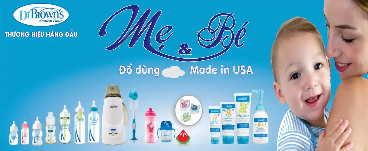 Dr. Brown’s drbrowns Bình sữa duy nhất sản xuất tại Mỹ có hệ thống van thông khí, giúp loại bỏ các hiện tượng sặc sữa, chớ sữa, đầy hơi, suy hao Vitamin...