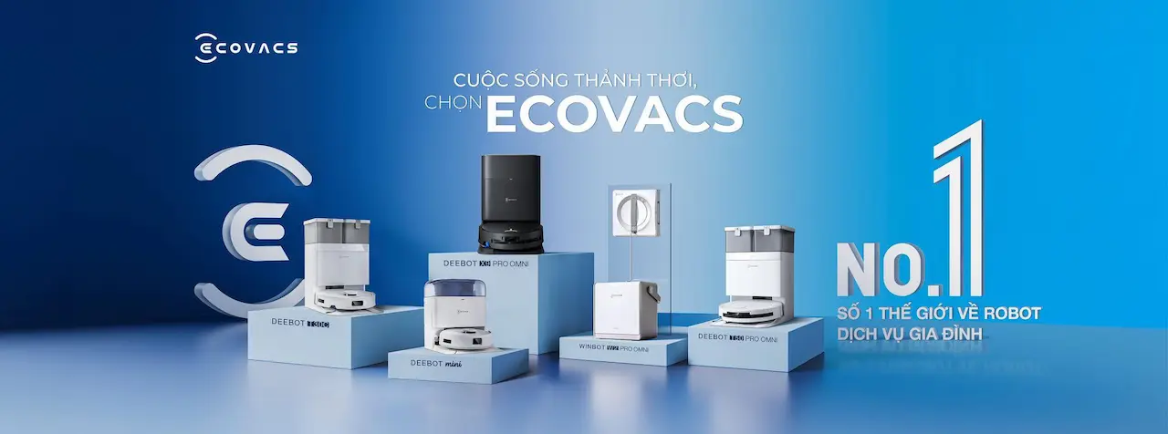 Ecovacs Được trang bị công nghệ AIVI 3D 2.0 và TrueMapping 3.0 để điều hướng hỗ trợ AI với khả năng tránh chướng ngại vật và lập bản đồ đường đi chính xác