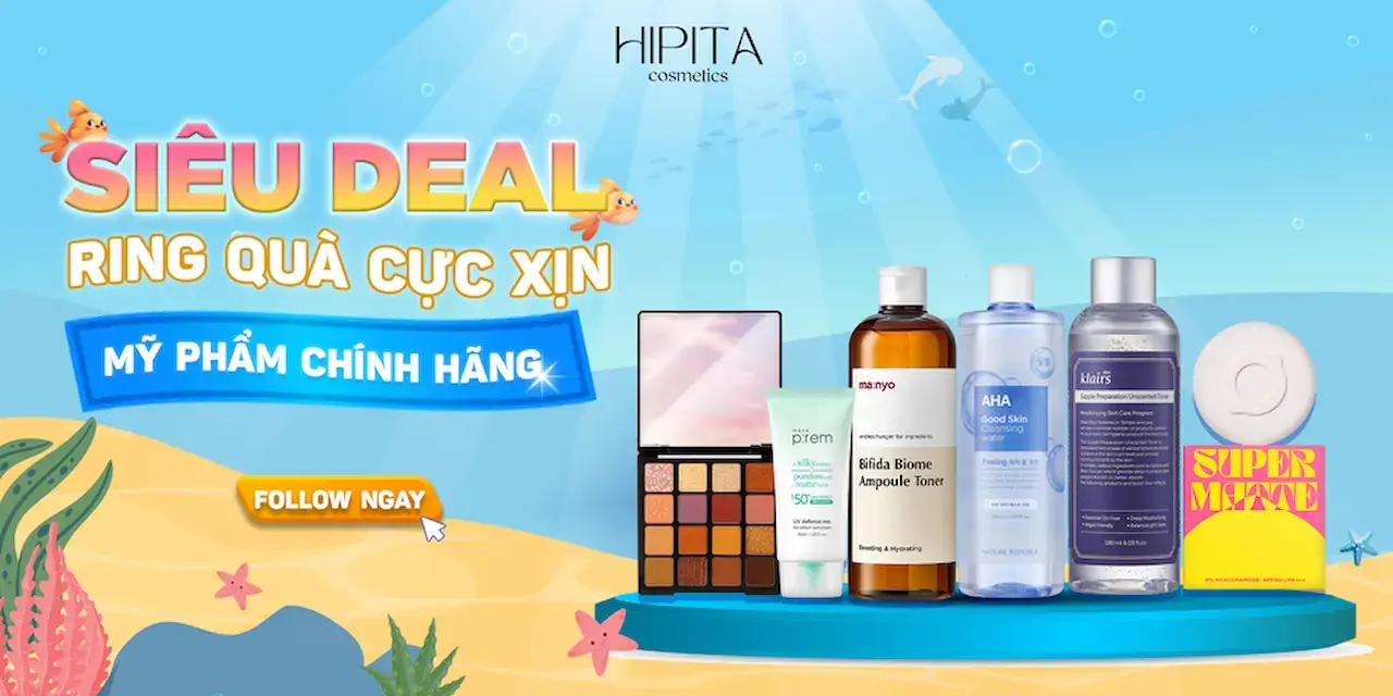 Hipita Cosmetics Không làm sạch kỹ, bụi bẩn và cặn makeup sẽ âm thầm phá hoại làn da mỗi ngày! Giảm ngay 15%++ cho các sản phẩm HOT HIT mùa hè