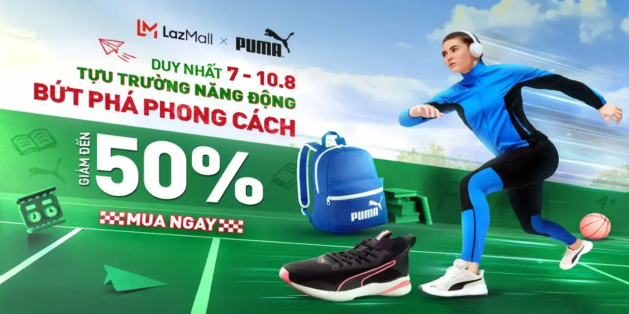 PUMA 1 trong những thương hiệu thể thao hàng đầu thế giới, được thành lập vào năm 1948 tại Đức