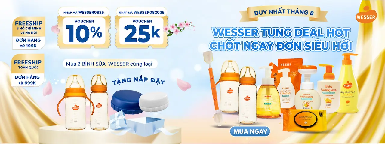 Wesser 1 chăm sóc trẻ em cao cấp  Hàn Quốc với nhiều năm kinh nghiệm trong ngành sản xuất các sản phẩm chăm sóc em bé