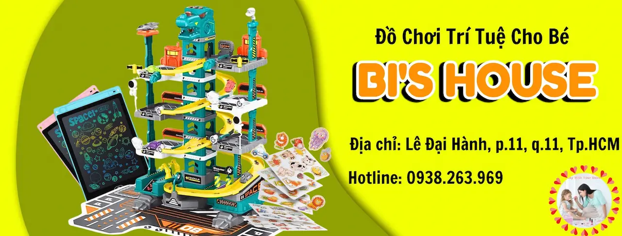 Dochoibihouse Bi’s House - Đồ Chơi Trí Tuệ Cho Bé có thể chơi một mình bằng 2 tay xem tay nào nhanh hơn. Hoặc bé chơi cùng bạn mỗi bé 1 nút bấm riêng biệt
