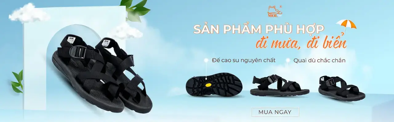 MOL 1 Shop chuyên kinh doanh sandal và dép Các thương hiệu lớn được người Việt Nam tin dùng như Vento, MOL, Rova,...